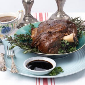 Christmas Lamb Shoulder Roast with Pea Mash & Horseradish Crème